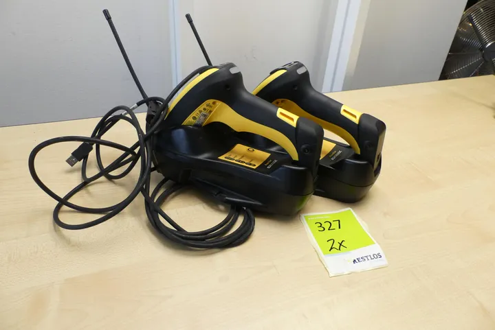 2x Datalogic PowerScan Handheld-Scanner mit Ladestation Modell: Datalogic PowerScan